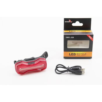 Фонарь задний 16 диодов 100 lumen, Li-ion 3.7V 500mAh зарядка от USB, влагозащитный, DMFL-526