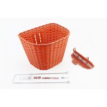 Корзина багажная передняя 26" с крышкой, пластмассовая, коричневая TH-057