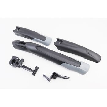 Крылья пластмассовые 24-26" MTB быстросъёмные, чёрно-серые H-N27F/H-N27B