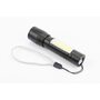 Фонарь 1+10 диодов ручной (Mini) в пластиковом боксе, алюминиевый, Li-ion 3.7V 450mAh зарядка от USB, влагозащитный, чёрный