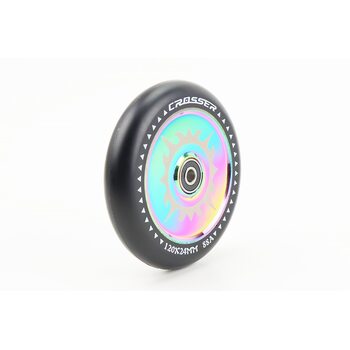 Колесо трюкового самоката 120*24мм 88A PHANTOM, алюмінієве, пром-підшипники 608 (8х22х7) 2RS, плазма