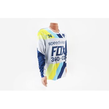 Футболка (Джерси) мужская M-(Polyester 100%), длинные рукава, свободный крой, бело-синяя, НЕ оригинал, тип 2