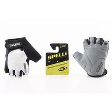 Перчатки без пальцев S с гелевыми вставками под ладонь, чёрно-белые SBG-1457