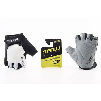 Перчатки без пальців S з гелевими вставками під долоню, чорно-білі SBG-1457