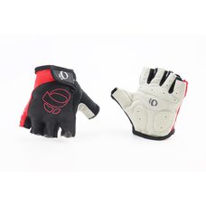 Перчатки без пальців L з м'якими вставками під долоню, чорно-червоні