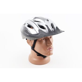 Шолом велосипедний M (54-57 см) знімний козирок, 12 вент. отворів, сірий MJ-004