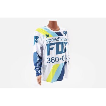 Футболка (Джерси) мужская L-(Polyester 100%), длинные рукава, свободный крой, бело-синяя, НЕ оригинал