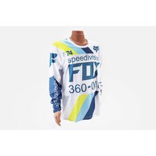 Футболка (Джерси) мужская L-(Polyester 100%), длинные рукава, свободный крой, бело-синяя, НЕ оригинал