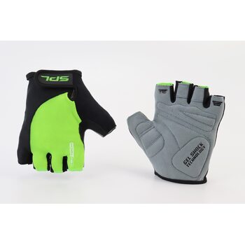 Перчатки без пальцев XL с гелевыми вставками под ладонь, черно-салатовые SBG-1457