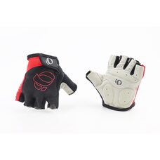 Перчатки без пальців M з м'якими вставками під долоню, чорно-червоні