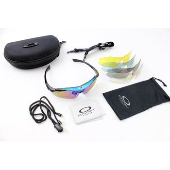 Окуляри з набором для догляду, змінні лінзи 5шт, у твердому чохлі, синьо-чорні НЕ оригінал