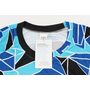Футболка (Джерси) мужская L-(Polyester 80% / Spandex 20%), короткие рукава, свободный крой, бело-сине-чёрная, НЕ оригинал