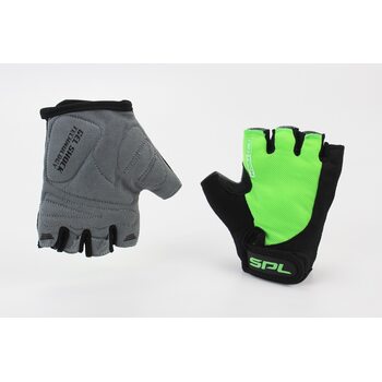 Рукавички без пальцев XS с гелевыми вставками под ладонь, черно-салатовые SBG-1457