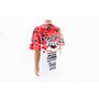 Футболка (Джерси) мужская L-(Polyester 100%), короткие рукава, свободный крой, бело-красно-чёрная, НЕ оригинал, тип 2