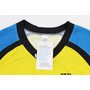 Футболка (Джерси) мужская L-(Polyester 80% / Spandex 20%), короткие рукава, свободный крой, жёлто-сине-чёрная, НЕ оригинал