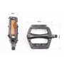 Педали MTB широкие 9/16" (108x105x26mm) алюминиевые, чёрные NWL-305