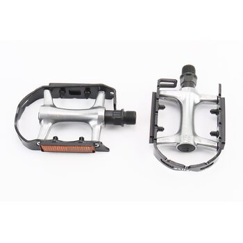 Педали ROAD 9/16" (108x63x24mm) алюминиевые, серебристо-чёрные R126DU