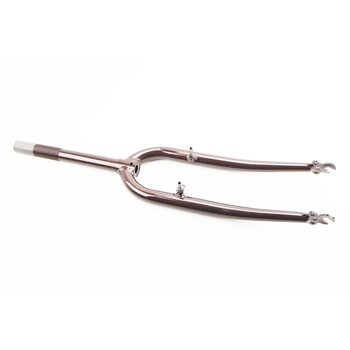 Вилка 26" с резьбой 1" (28,6мм), шток 240мм, V-brake, коричневая