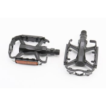 Педалі MTB 9/16" (105x74x23mm) алюмінієві, чорно-сріблясті M224DU
