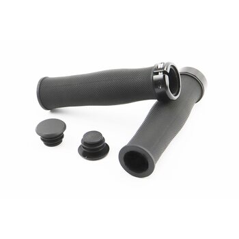 Ручки керма 130мм з затискачем Lock-On, чорні TPE-187A