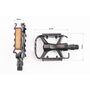 Педалі MTB 9/16" (105x74x23mm) алюмінієві, чорно-сріблясті M224DU