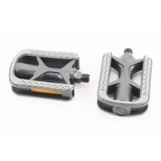 Педалі CITY 9/16" (105.5x74x26mm) пластикові, чорно-сірі NW-88