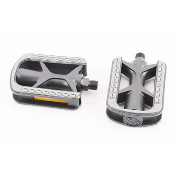 Педалі CITY 9/16" (105.5x74x26mm) пластикові, чорно-сірі NW-88