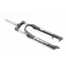 Вилка 27,5" амортизаційна, без різьби 1-1/8" (28,6мм), шток 205мм, з ходом 100мм, Disk-brake, M Lockout, алюмінієва, чорна BLOOKE XC20