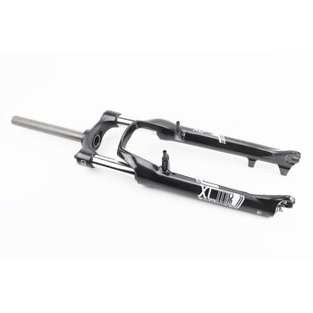 Вилка 26" амортизационная, без резьбы 1-1/8" (28,6мм), шток 240мм, с ходом 100мм, V/Disk-brake, Preload, алюминиевая, черная XCM 30