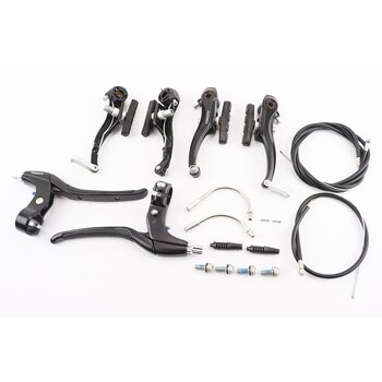 Гальмо V-brake 110мм (2 колеса) з ручками, тросами, чорний, HJ-805AD