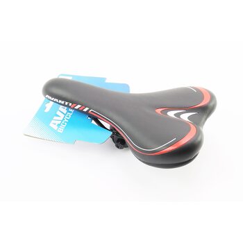 Сидіння MTB 265x155мм, чорно-червоне AVY-6628