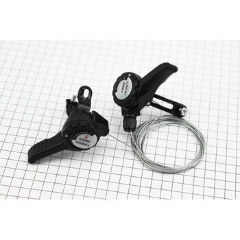 Перемикачі (манетка) 3x7 швидкостей, чорні YD-K25