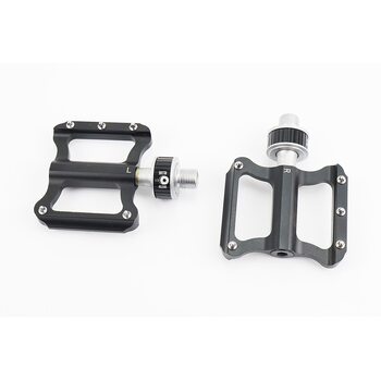 Педали MTB 9/16" (82x72x17mm) алюминиевые быстросъемные, пром-подшипник (6*13*5), черные K-349F