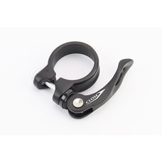 Затискач (хомут) труби сидіння MTB 34,9мм, кріпл. ексцентрик, алюмінієвий, чорний AT-109