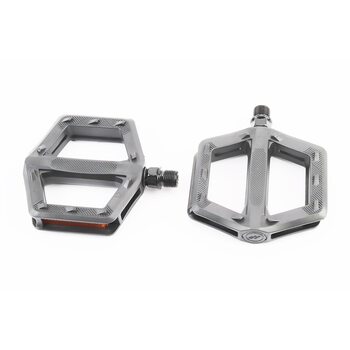 Педали BMX 9/16" (105x102x23mm) пластиковые, чёрные HF-701