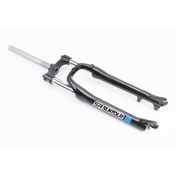 Вилка 26" амортизационная, без резьбы 1-1/8" (28,6мм), шток 255мм, с ходом 100мм, Disk-brake, Preload, алюминиевая, черная XCE 28