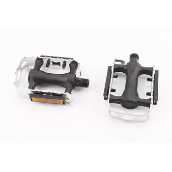 Педали MTB 9/16" (95x65x30mm) пластико-алюминиевые, серебристо-черные (без подшипников)