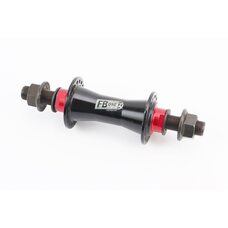 Втулка передняя BMX алюминиевая 14Gx36H, 2 пром-подшипники 6902 2RS, ось 14мм, крепл. гайка, чёрно-красная FB-A275В