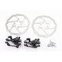 Гальмо Disk-brake переднє (F160/R140мм)+заднє (F180/R160мм), диски 160мм, кріпл. 6 болтів, чорні