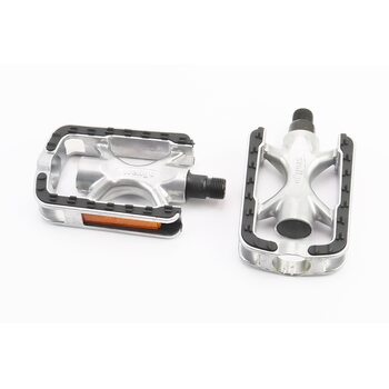 Педали CITY 9/16" (107x70x26.5mm) алюминиевые, серебристо-чёрные C33