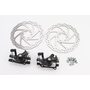 Гальмо Disk-brake переднє (F160/R140мм)+заднє (F180/R160мм), диски 160мм, кріпл. 6 болтів, чорні DX-2007
