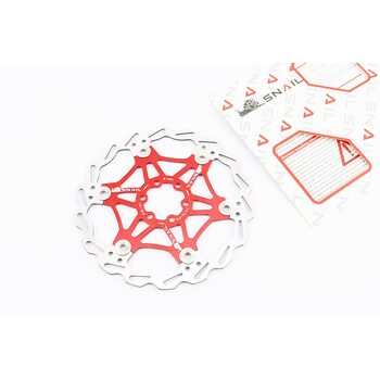 Тормозной диск 180мм, крепл. 6 болтов, на алюминиевом пауке, красный FD-01