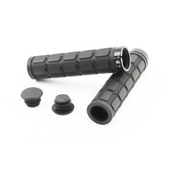 Ручки руля 130мм с зажимом Lock-On, чёрные TPE-077