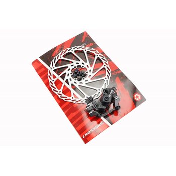 Гальмо Disk-brake переднє (F180/R160мм)+диск 180мм, кріпл. 6 болтів, чорне DSC710