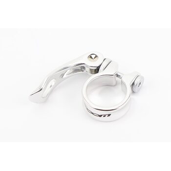 Затискач (хомут) труби сидіння MTB 31,8мм, кріпл. ексцентрик, алюмінієвий, сріблястий QR-162