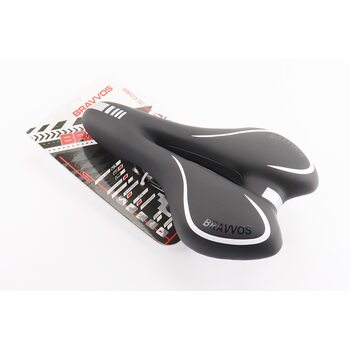 Сидіння MTB 270x160мм, чорно-біле YF-1034