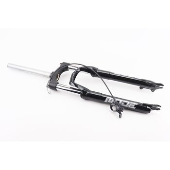 Вилка 26" амортизаційна, без різьби 1-1/8" (28,6мм), шток 255мм, з ходом 100мм, Disk-brake, пружинно-оливна, виносний Lockout, чорна N780