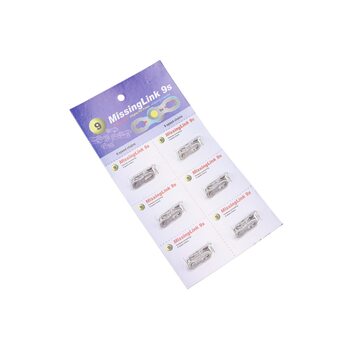 Замок цепи MTB 9зв. на блистере (6шт к-кт), серебристый