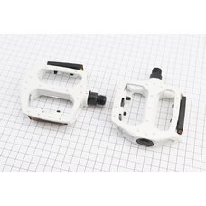 УЦЕНКА вело Педали MTB широкие 9/16" (107x100x25mm) алюминиевые, белые 808 (трещина см. фото)