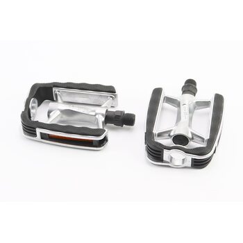 Педали CITY 9/16" (108x82x25mm) алюминиевые, серебристо-чёрные С220DU